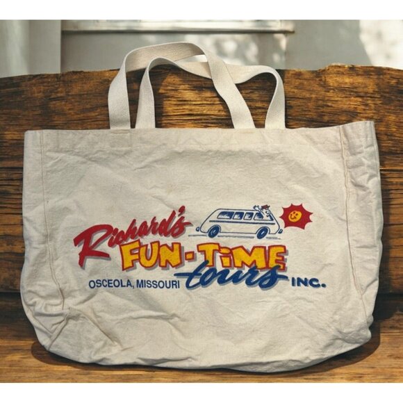 Vintage Osceola Missouri Canvas Tote Bag Richards Fun-Time Tours RV Travel - Picture 1 of 10